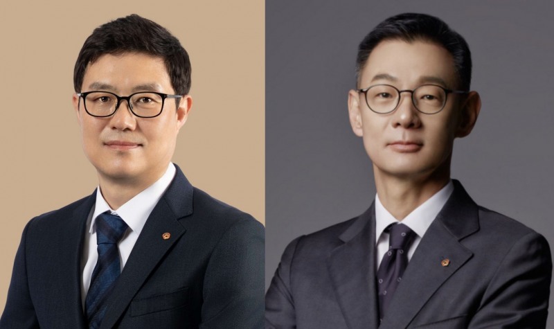 김기철 한화비전 대표 겸 한화세미텍 대표(왼쪽)와 김재현 한화세미텍 전 대표. /사진=한화