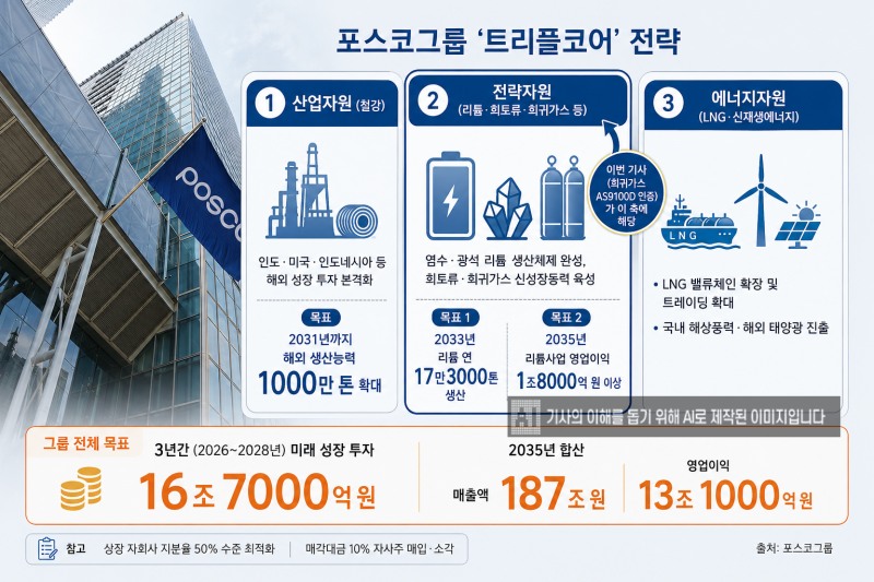 포스코그룹 '트리플코어' 전략. /자료=포스코홀딩스