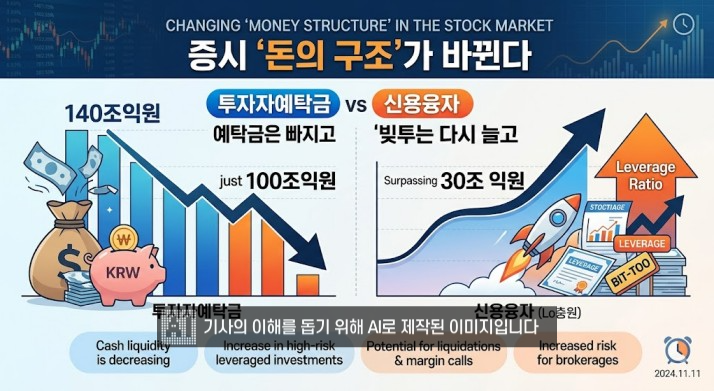 예탁금은 빠지고 빚투는 다시 늘고…증시 ‘돈의 구조’가 바뀐다