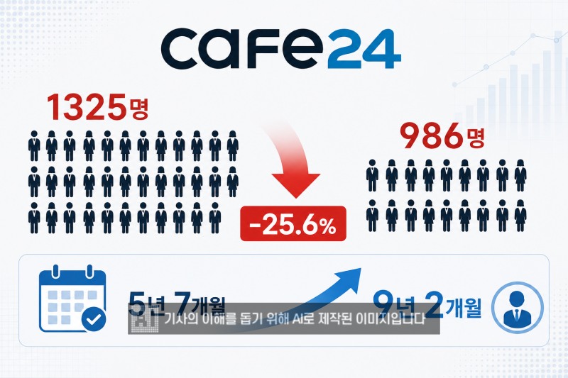 카페24 직원수가 최근 1000명 아래로 떨어졌다. /사진=생성형AI