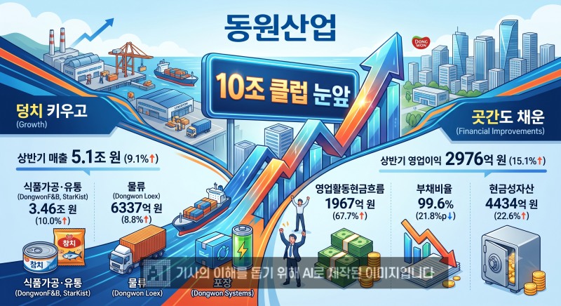 동원산업이 연 매출 10조 원 달성에 가까워지고 있다. /사진=생성형 AI