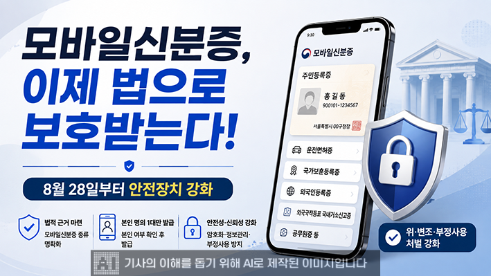 모바일신분증, 오늘부터 법적 보호 강화…“안심하고 사용하세요”