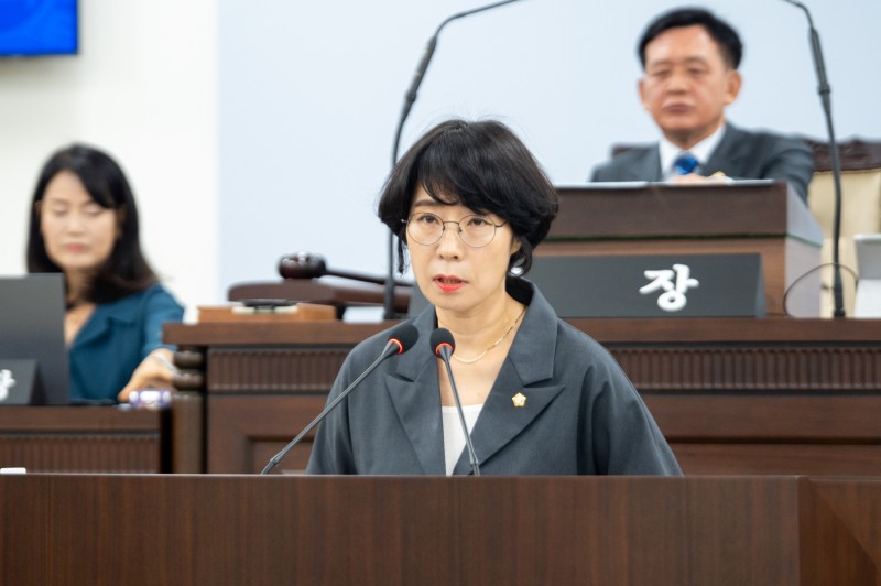 강현미 중구의회 의원이 자유 5분발언을 하는 모습./사진제공=중구의회