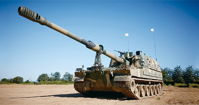 ▲ K9 self-propelled howitzer. Photo = Hanwha Aerospace