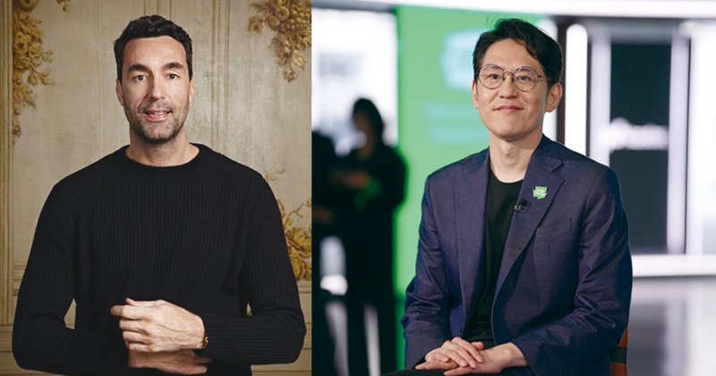 패트릭 쇠더룬드 넥슨 회장(왼쪽)과 김준구 웹툰엔터테인먼트 대표. / 사진=각사