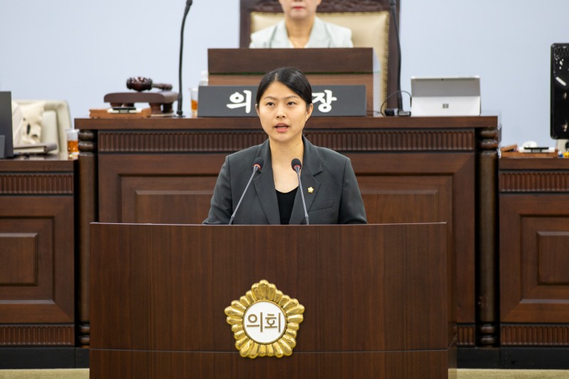 손주하 중구의원이 구정질문을 펼치는 모습./사진제공=중구의회