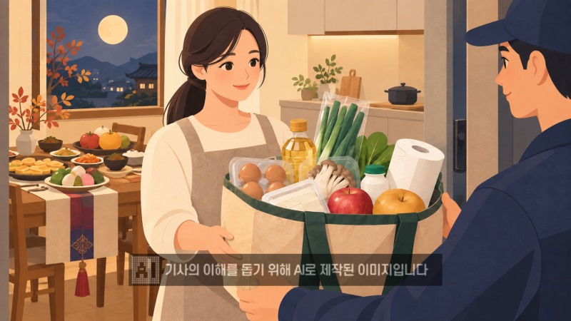 유통업계가 추석 연휴 기간 새벽배송과 당일배송 등 다양한 배송 서비스를 운영한다. /사진=생성형AI