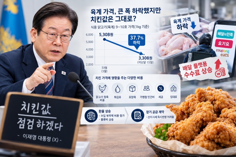 치킨 가격을 둘러싼 정부의 점검 시사에 프랜차이즈 업계의 긴장감이 고조되고 있다. /사진=생성형 AI