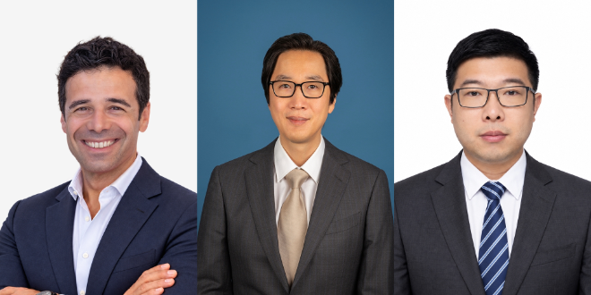 포티투닷이 최근 영입한 (왼쪽부터)안젤로 코르사로 수석 연구위원, 김재영 글레오(Gleo) AI 모델 그룹 리드, 포티투닷 차오 팡 SV VLA 팀 리드. / 사진=포티투닷