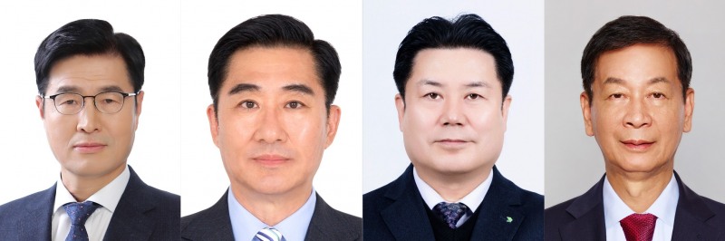 (왼쪽부터) 이상균 HD현대중공업 총괄 부회장, 조민수 HD현대중공업 사장, 한주석 HD현대중공업 사장, 박찬혁 HD현대사이트솔루션 사장. /사진=HD현대