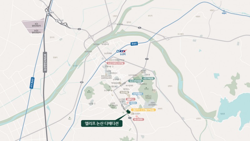'엘리프 논산 디에디션' 위치도