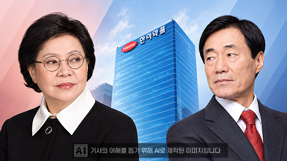 ▲ (왼쪽부터) 송영숙 한미약품그룹 회장, 신동국 한양정밀 회장. 이미지 = 생성형 AI