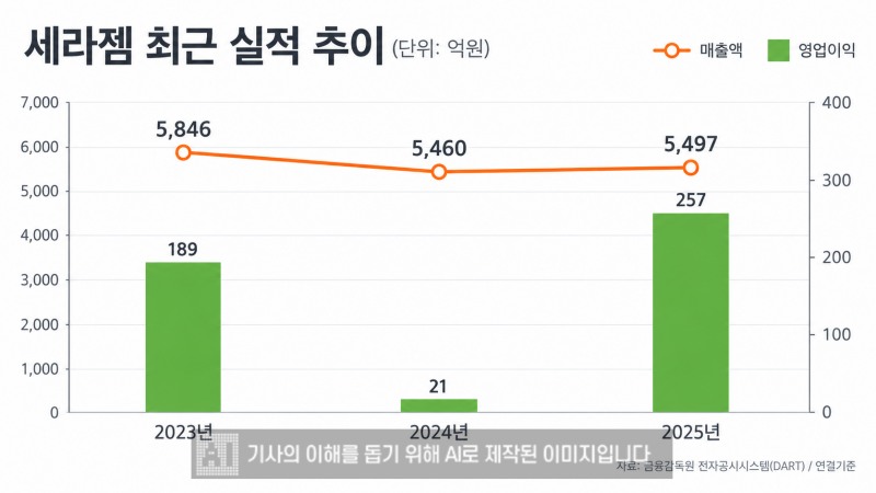 세라젬 최근 실적 추이. /사진=생성형 AI