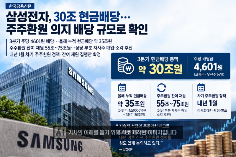 삼성전자, 30조 현금배당…주주환원 의지 배당 규모로 확인