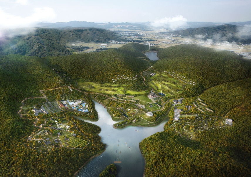 블랙스톤에듀팜리조트가 개발하고 있는 블랙스톤 벨포레의 조감도. /사진제공=CJ프레시웨이