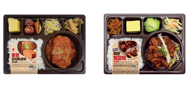 세븐일레븐은 ‘통햄김치짜글이’, ‘매운찜갈비’ 도시락 출시했다. /사진=코리아세븐.