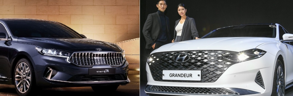 K7프리미어(왼쪽)과 더뉴그랜저. (사진=각사)
