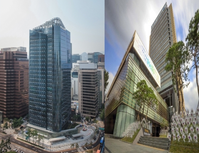 (왼쪽부터) 하나은행 본점, 대구은행 본점 / 사진제공= 각행