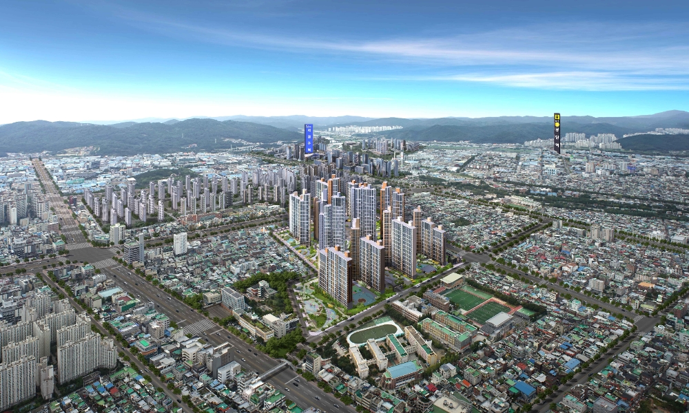 대구 반도유보라 센텀 항공조감도