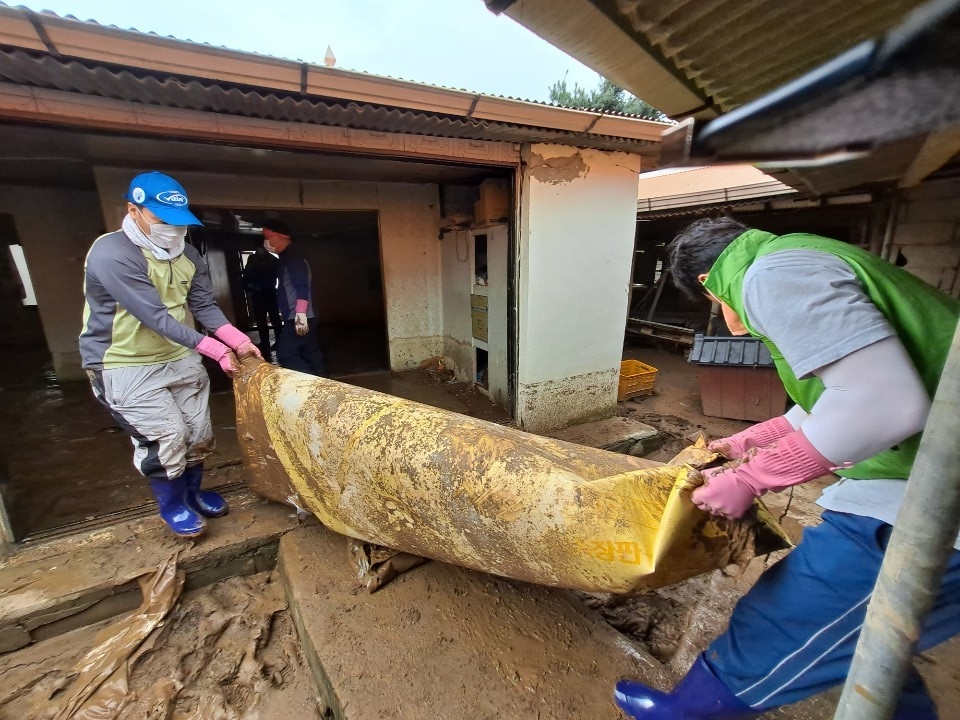 농협안성교육원, 집중호우 피해농가 긴급 복구 지원