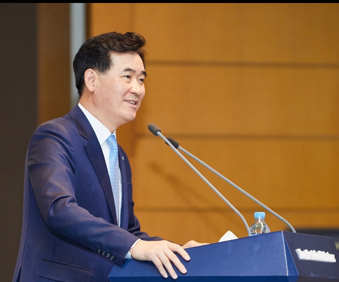 김상택 전 SGI서울보증 대표이사의 퇴임식 모습/사진=SGI서울보증