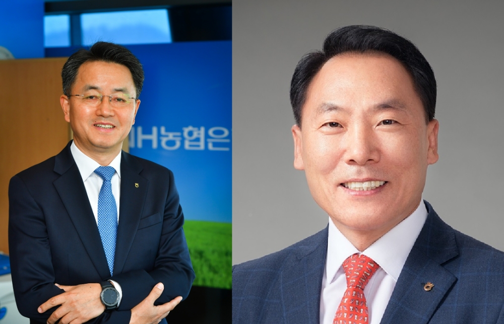 ▲김인태 농협금융지주 경영기획부문장(왼쪽), 박태선 농협은행 HR·업무지원부문장./사진=농협금융지주