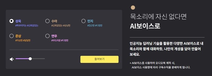 밀리의 서재 ‘내가 만든 오디오북’에 적용된 네오사피엔스의 AI 보이스. 사진=밀리의 서재