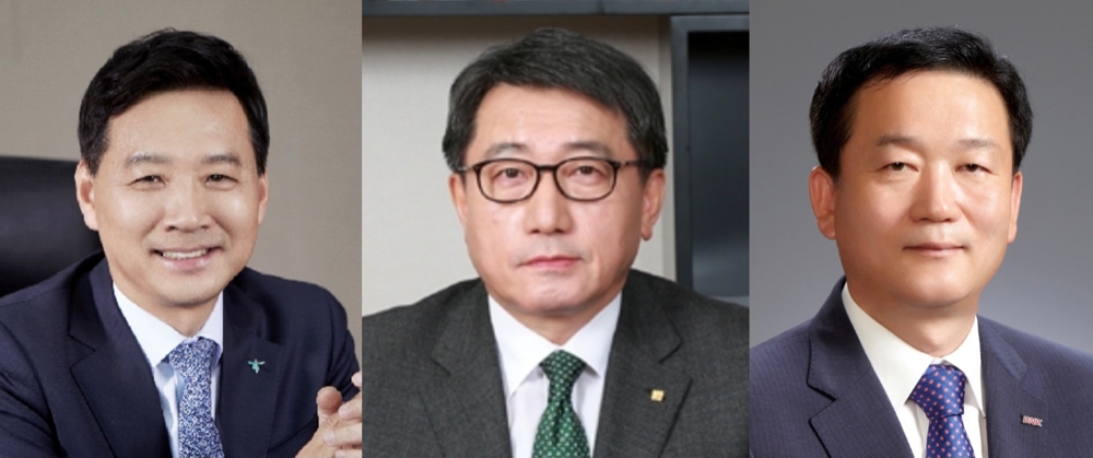 윤규선 하나캐피탈 대표(왼쪽), 임정태 JB우리캐피탈 대표(가운데), 이두호 BNK캐피탈 대표./사진=각 사