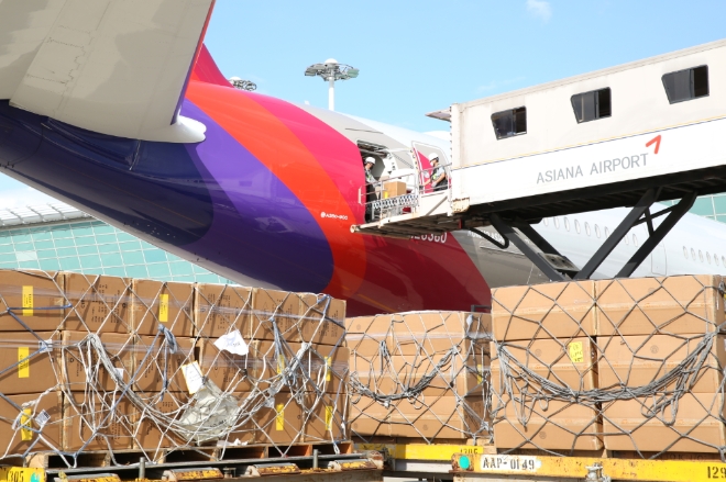 아시아나항공은 21일 A350-900 여객기 2대에 대한 화물기 추가 개조를 완료했다. 사진=아시아나항공.