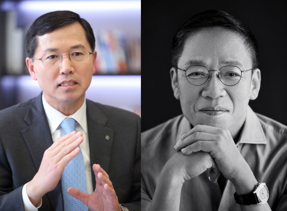 임영진 신한카드 사장(왼쪽)과 정태영 현대카드 부회장(오른쪽). / 사진=각사