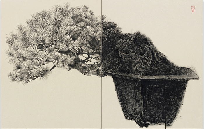 조수정, 마주하다, 117✕182.5cm, 장지에 먹, 2020