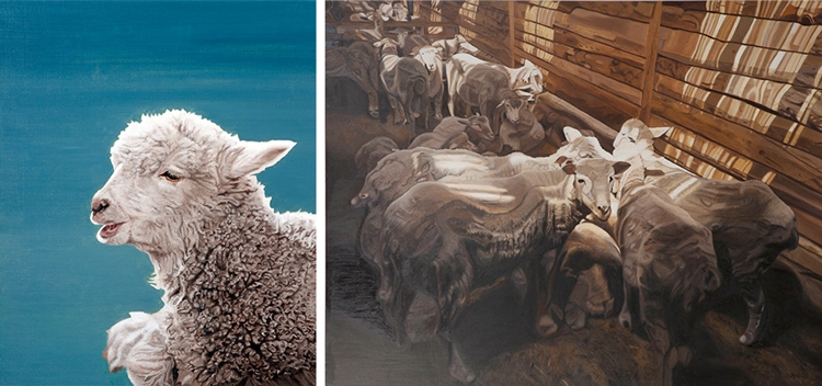 좌)woollim, 50.0×60.6cmOil on Canvas, 2019,우)Grace_은총, 116.5×90.8cm, Oil on Canvas, 2017