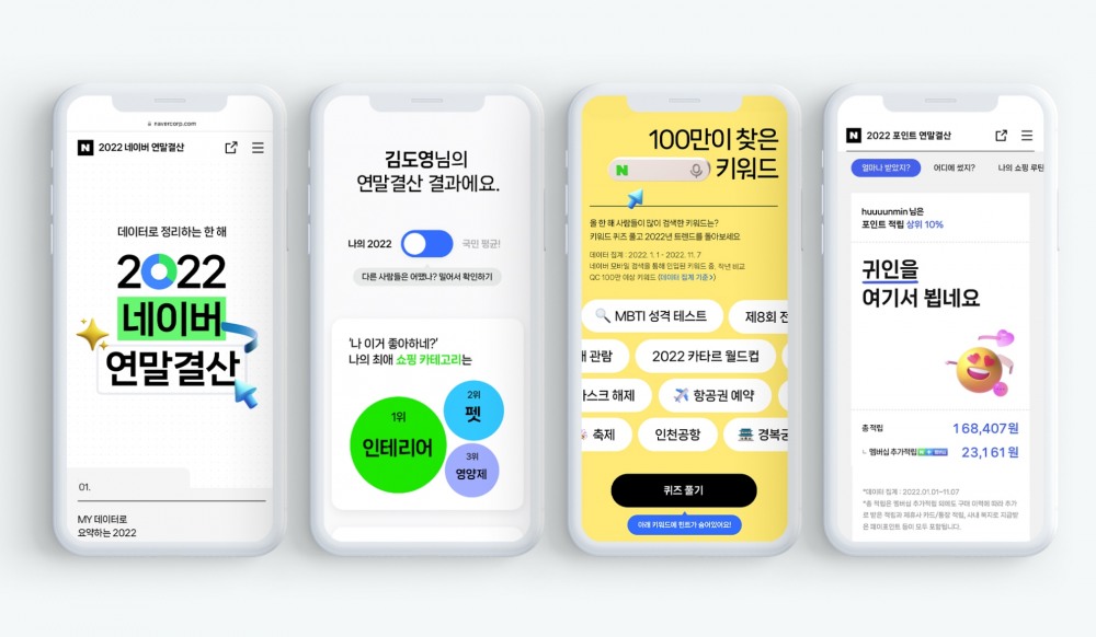 네이버가 연말을 맞아 올해 가장 많이 검색한 키워드와 다양한 서비스 데이터를 담은 ‘2022 연말결산’ 페이지를 공개했다. 사진=네이버