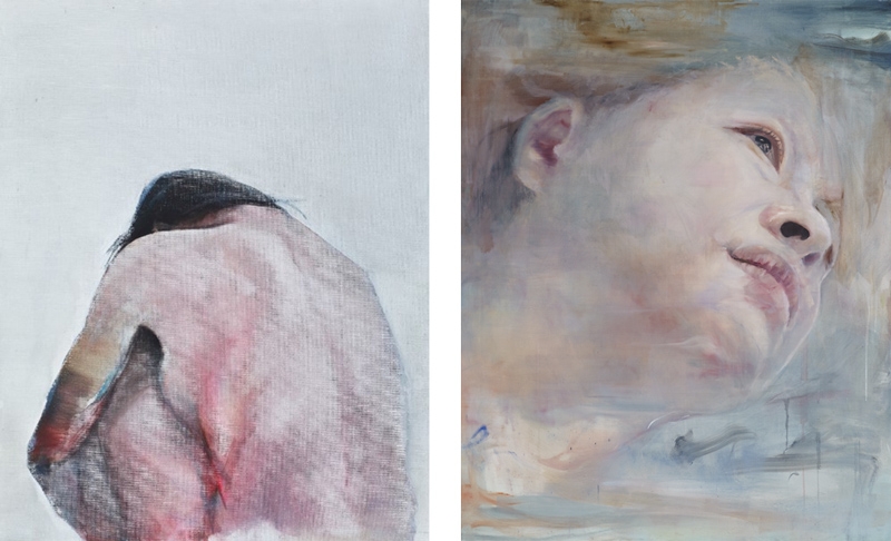 좌) "자아의경계 몸1909b”, 92.9x72.7cm, oil on canvas, 2019우) “자아의경계 얼굴1907”, 162.3x130.3cm, oil on canvas, 2019