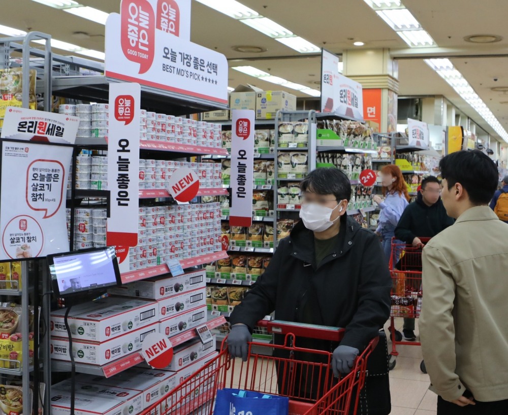 롯데마트 서울역점에 있는 PB브랜드 '오늘좋은' 코너. /사진제공=롯데마트