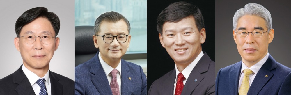(왼쪽부터) 홍원학 삼성화재 사장, 여승주 한화생명 사장, 원종규 코리안리 사장, 김기환 KB손해보험 사장./사진=본사DB