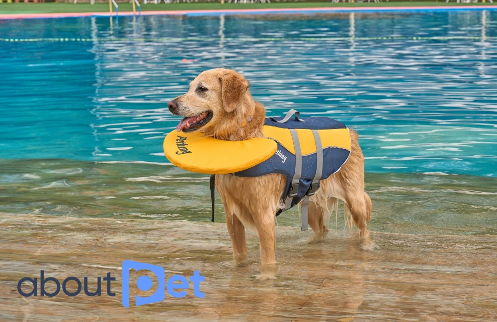 어바웃펫에서 판매하는 반려견 구명조끼 제품. /사진제공=GS리테일