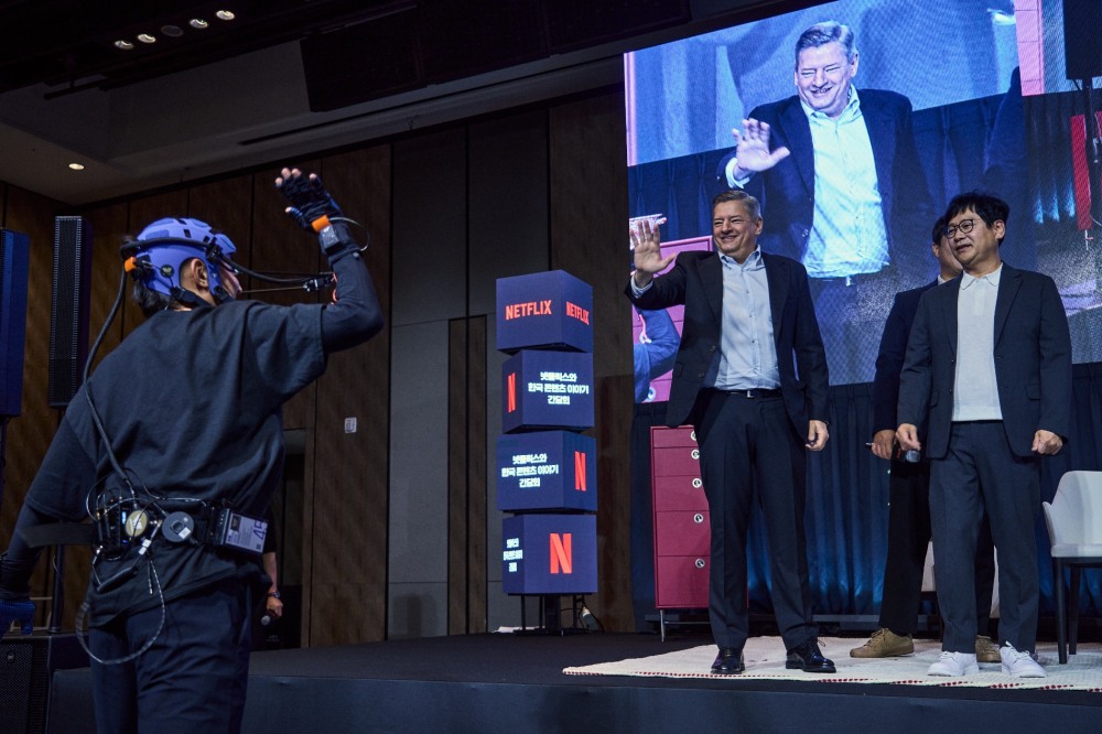 간담회 2부에서 웨스트월드는 넷플릭스 한국 콘텐츠 '스위트홈'에서 선보인 VFX 기술을 시연했다. / 사진제공=넷플릭스