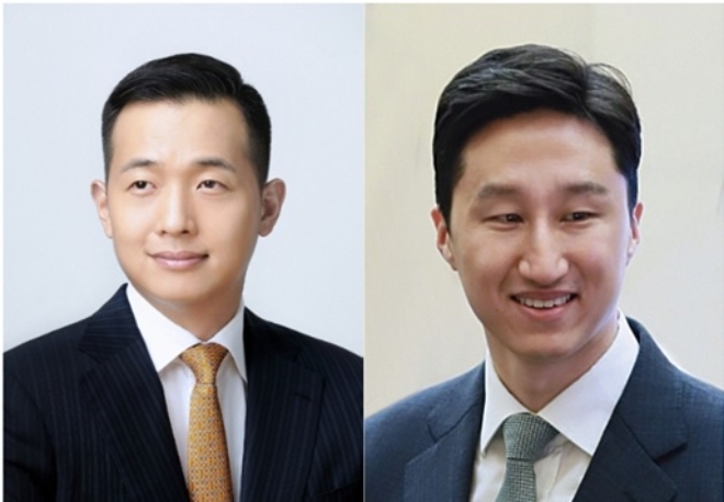 오늘(30일)부터 울산급 Batch-III 5·6번함 수주전에 나선 김동관 한화 부회장(사진 왼쪽)과 정기선 HD현대 사장(사진 오른쪽).