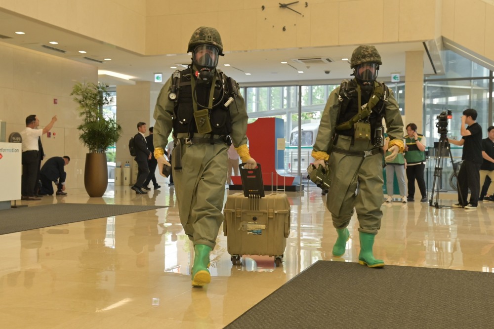 서울 중구, 하나은행에서 진행된 을지훈련 모습./사진제공=중구