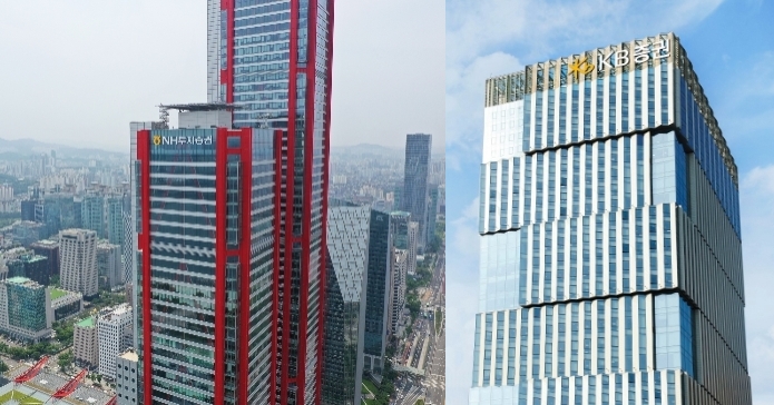 NH투자증권(대표 정영채)과 KB증권(대표 박정림, 김성현)이 증권 신고서 제출 의무 위반으로 금융당국으로부터 과징금을 부과받았다. /사진 = 각 사