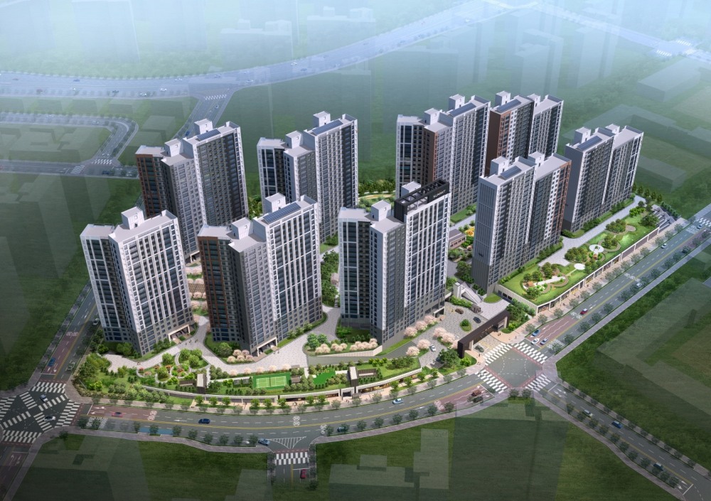 호반건설, 호반써밋 고덕신도시 3차 조감도./사진제공=호반건설