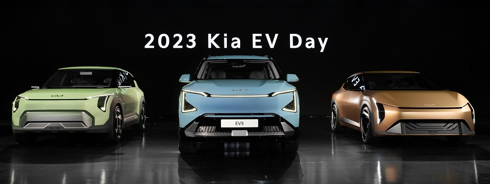 (왼쪽부터)EV3 콘셉트, EV5, EV4 콘셉트.