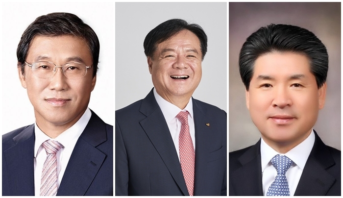 왼쪽부터 한승구 계룡건설 대표, 나기선 고덕종합건설 대표, 윤현우 삼양건설 대표