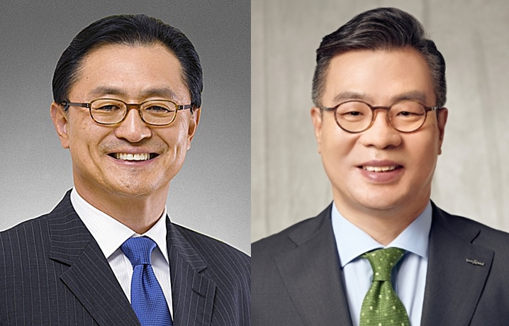 (왼쪽부터) 유상호 한국투자증권 부회장, 정일문 신임 한국투자증권 부회장 / 사진제공= 한국투자증권(2023.11.23)