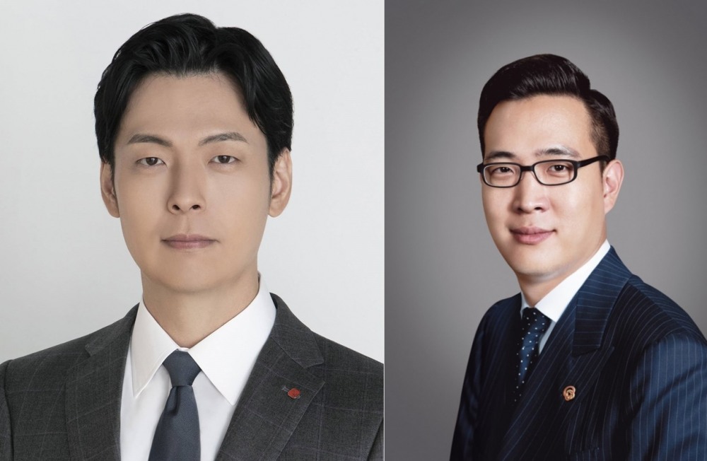 신유열 롯데지주 미래성장실장(왼쪽), 김동선 한화로보틱스 전략담당임원(부사장)/사진제공=롯데, 한화