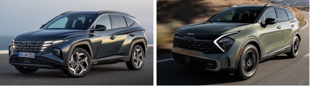 현대 투싼(왼쪽)과 기아 스포티지