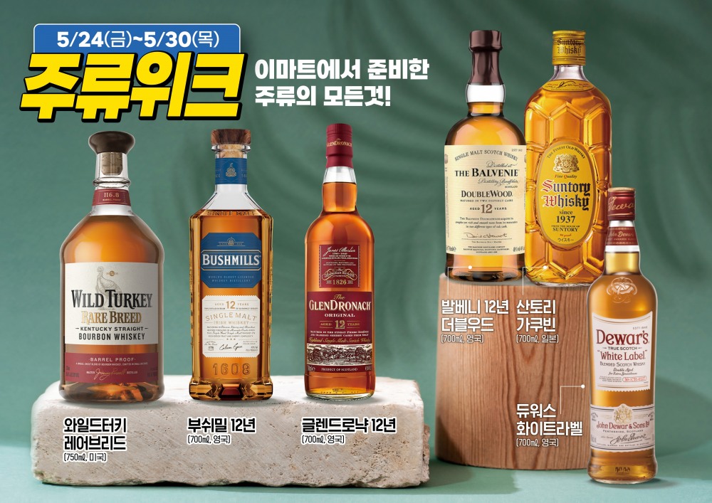 이마트는 24일부터 30일까지 인기 위스키 등을 중심으로 40% 할인판매한다. /사진제공=이마트