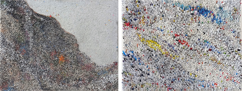 좌) 군상1. 혼합재료. 116.8×91㎝. 2024. / 우) 군상4. 혼합재료. 53.0×40.9㎝. 2024.