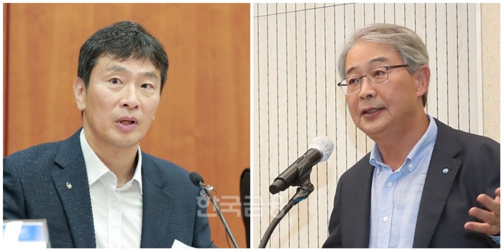 이복현 금융감독원장(사진 왼쪽)과 임종룡 우리금융그룹 회장./ 사진 = 한국금융신문 DB